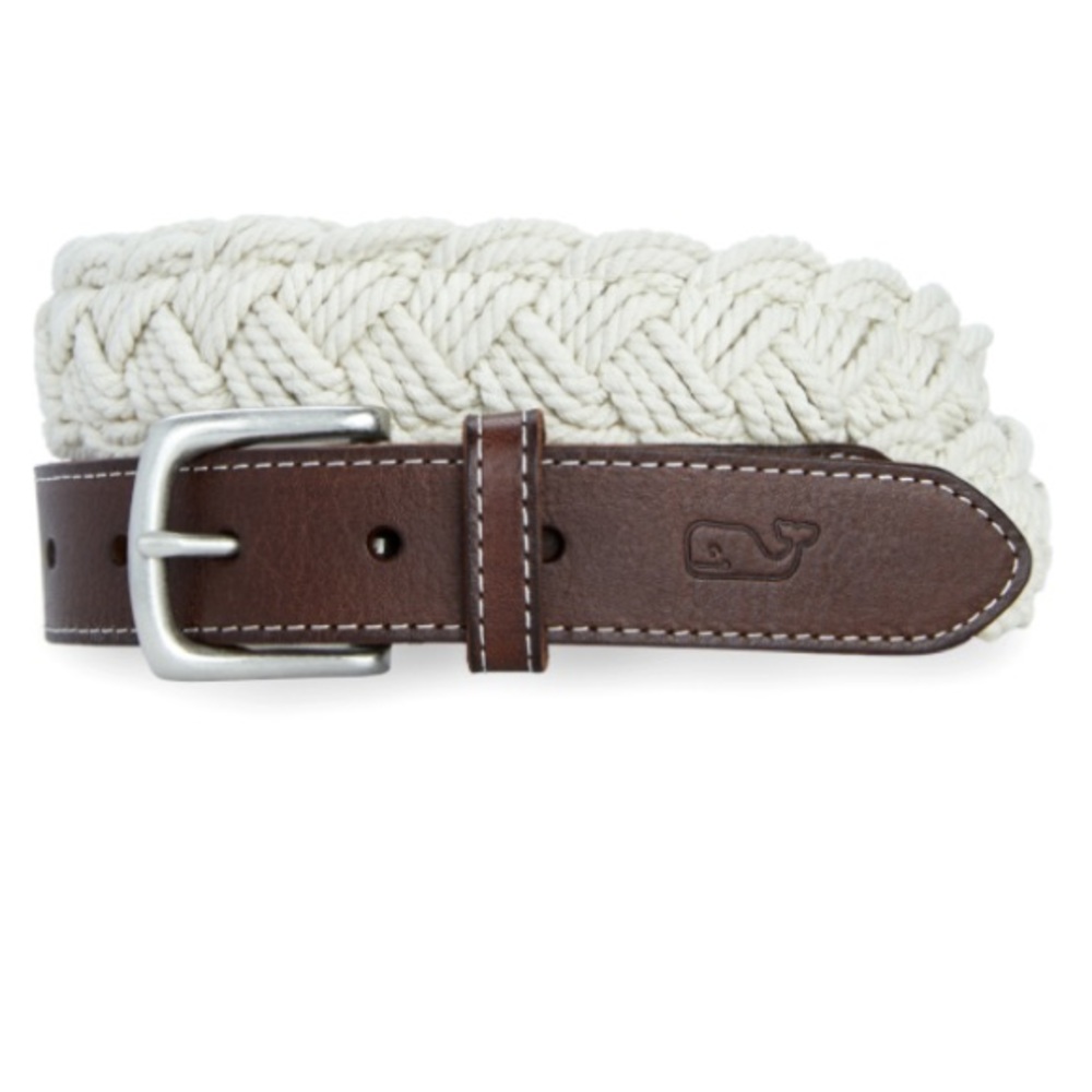 NWT Vineyard Vines Distressed Leather & Rope Belt Size 30